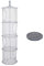 LQKYWNA Hanging Storage Net with 4 Compartments, Space Saver Mesh Organizer Drying Rack Foldable Multifunctional Portable for Miscellaneous Clothes (Grey)