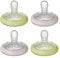 Tommee Tippee Closer to Nature natürlich geformter Beruhigungssauger für die Nacht, 6-18 Monate, 4er-Pack, gelb und rosa, mehrfarbig