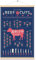 WEROUTE Farm Food Beef Cuts Guide Chart Canvas Print Poster Kitchen Steak Angus Hanging Scroll Painting Restaurant Bar Living Room Decor Butcher BBQ Meat Lover Gift Painting 16 X 61 cm (with Frame)