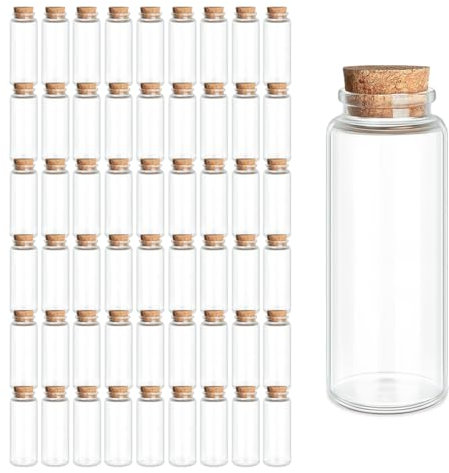 JIUYUE 55pcs 40ml Glass Bottles with Cork,Essential Oil Storage Bottles(1.18 oz oz-1.18x3.15 inch)