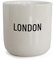 PLTY - Becher - Tasse ohne Henkel - Handglasiertes Weiß Porzellan - Hochwertiges Bone China - Lustige Tassen - London - Cities