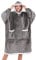UMIPUBO Oversized Hoodie Decke Sweatshirt Blanket TV Decke Kapuzenpullover Kombination aus Flausch-Pullover und Kuscheldecke mit Großer Fronttasche für Männer Frauen (Grau)