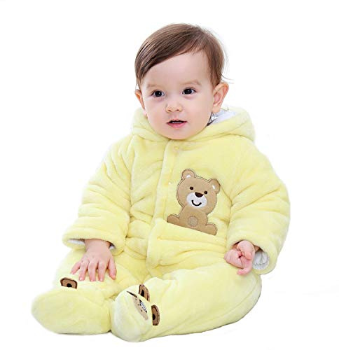 Gaorui Neugeborenes Unisex Baby Winter Overall mit Kapuze Strampler Fleece Onesie All in One Schneeanzug Outfits