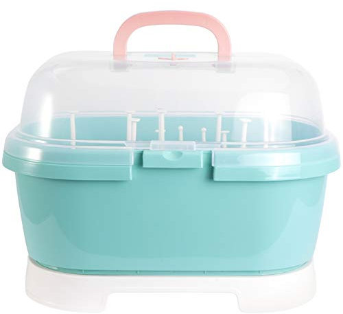 NUOBESTY Bottle Rack Storage Box Milk Bottle Drying Shelf Pp Material Portable Organizer Cover Color