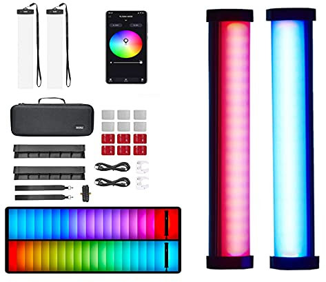 Godox TL30 RGB Tube Light LED Light 8W 2700K-6500K Built-in Lithium Battery Smartphone APP Control (Double Lamp Set)