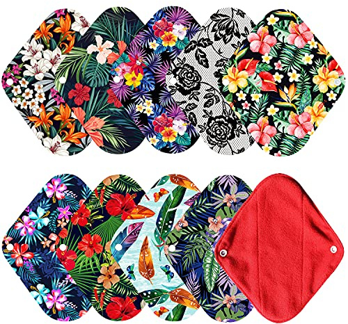 Reusable Cloth Sanitary Napkin,Super Absorbency Hygiene Cloth Pads,Washable Menstrual Panty Liners Pads with 1pc Storage Bag