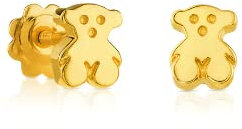 TOUS Damenohrringe aus 18 Karat Gold mit 0,6 cm Bärenmuster und Schraubverschluss, fein und elegant, Puppies Kollektion