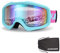 Karsaer Unisex Skibrille Damen und Herren, OTG 100% UV-Schutz Anti-Fog Snowboardbrille Ski Goggles für Brillenträger Helmkompatible Schneebrille，Snowboard Brille für Jungen und Mädchen K7012
