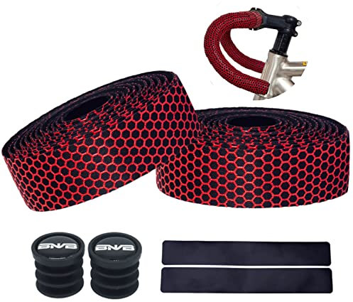 Road Bike Handlebar Tapes Breathable Non-Slip Shock-Absorbent Bicycle Bar Tape,Red