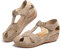 Hitmars Sandales Femme Été Chaussons Plage Piscine Casual Sandales Faux Cuir Intérieur Loafers Vintage Antidéparant D-Kaki 38