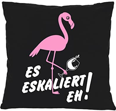 Spaß Kostet Kissenbezug Kissenhülle Dekokissen Hülle Flamingo Es Eskaliert eh 40 x 40 cm