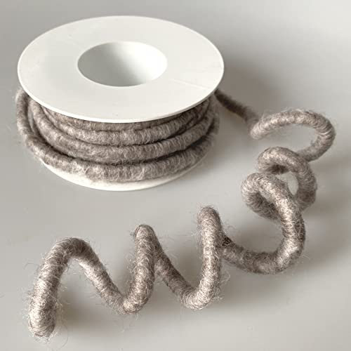Dicke Schurwollkordel m. Draht - graubeige - 1103-9-10-130