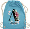 Turnbeutel Rucksack - Buchstabe anpassbar mit Name I Geschenk Initialen - Unisize - Hellblau - jga beutel blumen stoffbeutel schule personalisierte buchstaben a turnsack kita tasche