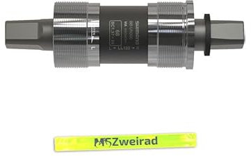 MSZweirad Shimano Fahrrad Innenlager BB-UN300 Vierkant BSA 68/73mm Verschiedene Achslängen inklusive Reflexband (68, 122,5mm)