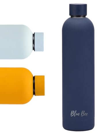 Blue Bee borraccia termica isolata 750ml ultraleggero, unisex, Acciaio Inox, thermos caldo freddo, per scuola, campeggio, ciclismo, ufficio, scuola, palestra, yoga, estate-inverno (Midnight Blue)