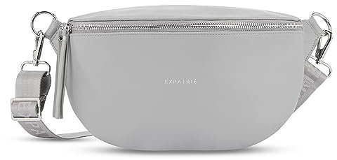 Expatrié Bauchtasche Damen Grau - Alice Medium - Gürteltasche für Festival, Reisen & Alltag aus Veganem Leder - Brusttasche Stylisch - Wasserabweisend