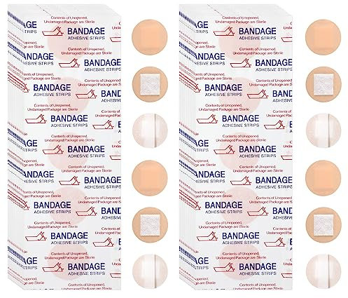 Harewu 200pc selbstklebende runde Bandage, flexible Gewebe selbstklebende Bandage für kleine Wunde Pflege und verstecken Haut Flecken, 0,87 Zoll Durchmesser (200pc)