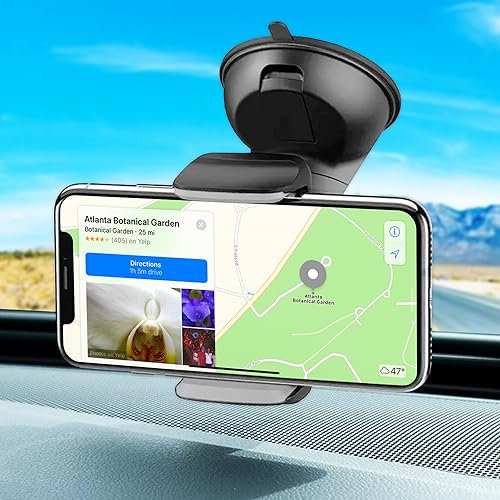 Soporte movil Coche Ventosa salpicadero parabrisas tamaño compacto universal valido para telefonos moviles de hasta 7.6 de Pantalla Soporte móvil Coche Ventosa soporte movil salpicadero