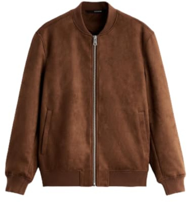 Blouson Aviateur en Cuir Marron pour Homme,Manteau De Moto Vintage,Veste en Daim,Couleur Pure,Imitation Cuir,Veste Coupe-Vent, Manteau De Motard Décontracté,Sports De Plein Air pour M-XXL