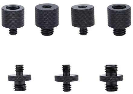 KASINshooting Camera Microphone Quick Release Flash Tripod Adapter Mount Kit Hot Shoe 1/4 to 3/8 M5 M6 M8 Male Female Convertion Thread Screws Series Set for Go pro Insta360 (7 Pcs)