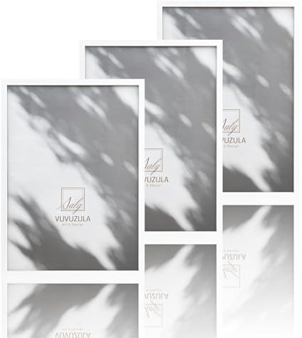 VUVUZULA Lot de 3 cadres photo A3 en bois blanc - 30 x 42 cm - Cadre en bois MDF - Format A3 - Pour certificats