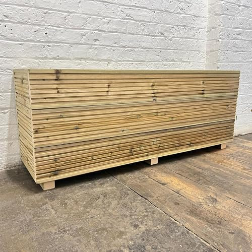 Cutncraft Designs Large 48cm Tall 4ft long (120cm) Solid Wooden Patio Planter Herb Trough
