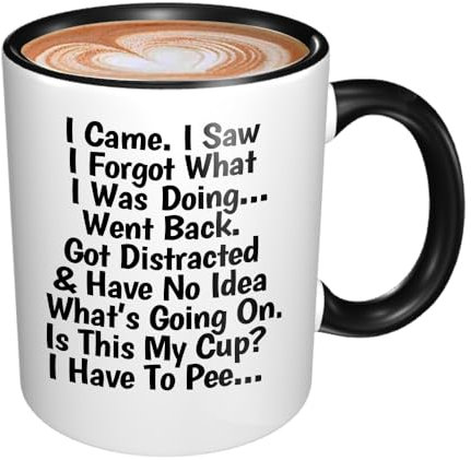 CTIGERS Funny Mug for Senior Citizens I Came I Saw I Forgot What I Was Doing Coffee Mug Funny Gifts for Old People Elderly Mom Dad Grandma Grandpa Mothers Day Fathers Day Birthday Gift 11oz BLACK