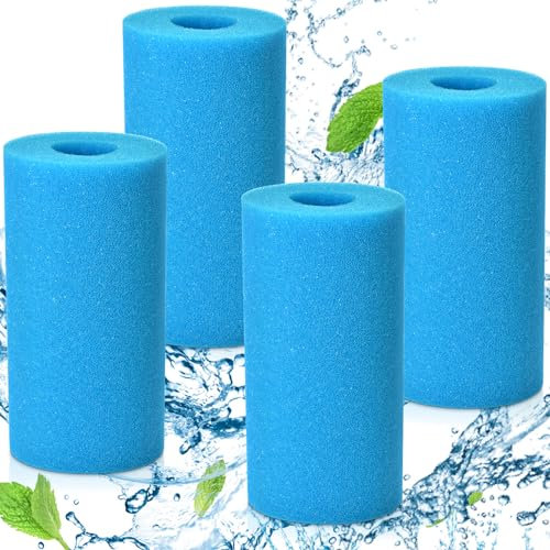 DIELOVEHUA Lot de 4 Éponge Filtrante Type A, Filtre en Mousse pour Spa, Filtre de Piscine en Mousse, Cartouche de Filtre en Mousse, Réutilisables et Lavable, pour Spa, Piscine