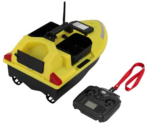 XUEMANSHOP GPS Futterboot, 500m Köderboot mit 12000mAh Batterie und Fernsteuerung, Ladegerät, 40 Positionierungspunkte, Automatische Kurskorrektur, Auto Return Funktion