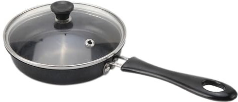 Refein 12cm Mini Frying Pan for One Egg, Small NonStick Egg Pancake Maker with Glass Lid, Portable Camping Egg Skillet Omelet Pot with a Heat Resistant Handle for Gas Stove Induction Hob