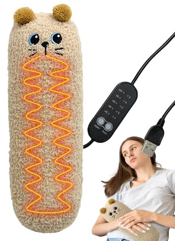 Duroecsain Heizkissen für Krämpfe, beheizte Plüschtiere | Mehrzweck-Heizkissen für Katzen | Steckbares Heizkissen | USB Heizkissen für Tiere inkl