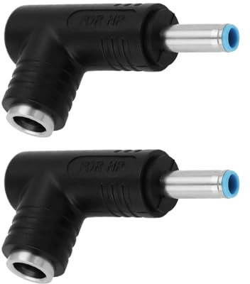 The Lord of the Tools 2X Adaptador de Corriente CC de 90 Grados 240 W Conector Hembra de 5,5x2,5mm A Enchufe Macho de 4,5x3,0mm para Conversión de Conexión de Alimentación de Computadora Portátil
