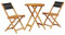 3-TLG. Bistro-Set Schwarz Polypropylen und Massivholz,3281745