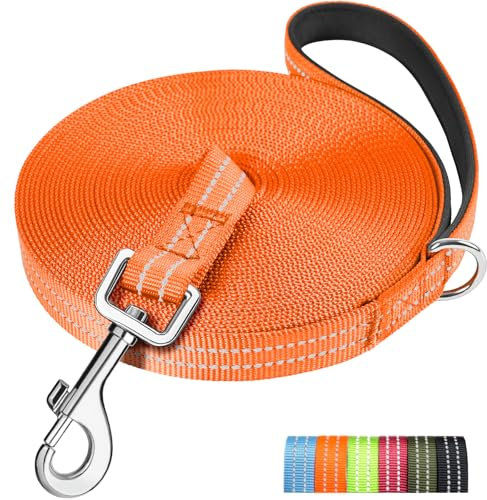 X XBEN Robuste & Leichte Schleppleine für Hunde, 3M 5M 10M 15M 20M 25M 30M 50M Schleppleine mit Handschlaufe, Lange Hundeleine mit Metallhaken, Reflektierend Laufleine für Kleine Mittlere Große Hunde