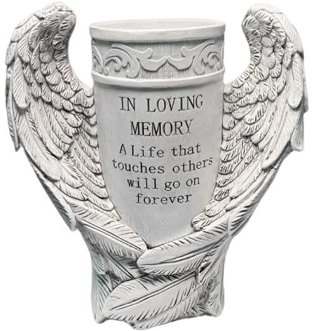 Vase del cimitero, vasi del cimitero per tomba, vasi ad ala d'angelo con decorazioni del cimitero in resina a punta di decorazioni impermeabili per il cimitero per la perdita dell'arredamento di un