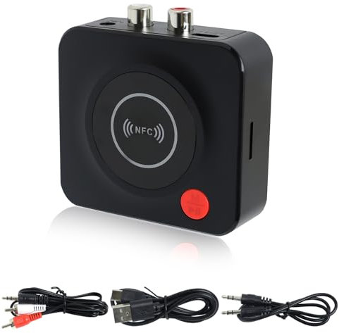 Bluetooth 5.3 Adapter Stereoanlage, HiFi-Verstärker, Bluetooth HiFi-Empfänger, Bluetooth-Audio-Adapter, HD-Audio und niedrige Latenz, mit RCA/AUX Klinke 3,5 mm für Autoradio Home Stereoanlage