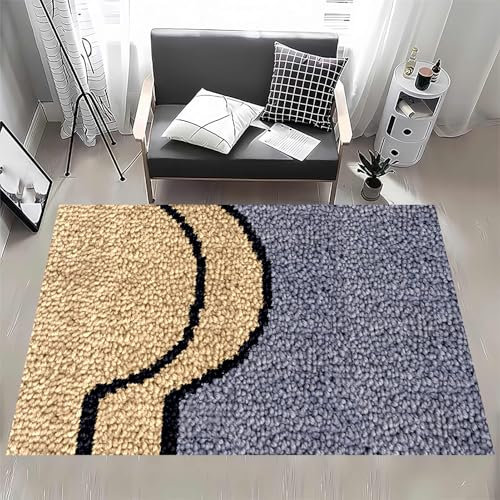 Latch Hook Rug Kit for Adults DIY Embroidery Tapestry Kit with Crochet Yarn Large Hook for Home Decoration 130 x 150 cm