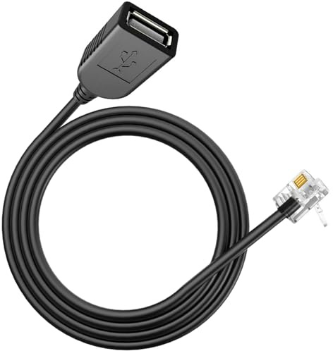 PLEASANTLY USB to Rj9 Female to Male, 4p4c 4-Pin Adapter, Compatible with Most Avaya Landline Phones (RJ9 Male to USB female100cm)
