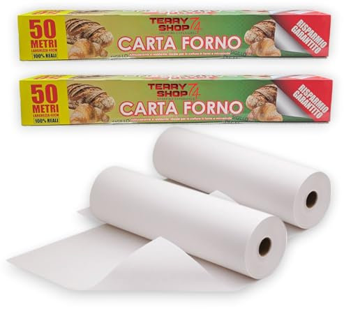 Papier four professionnel 40 cm d'épaule longueur 50 mètres bisiliconate, antiadhésif sur les deux côtés (2 rouleaux 40 cm x 50 mètres)