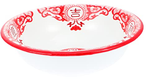 Operitacx Bol Émaillé Rouge Épais Bassine De Rangement Émaillée Porte-savons Émail Lavabo Porcelaine