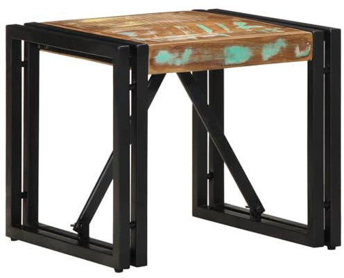 UJCHVHN Couchtisch, mehrfarbig, 40 x 40 x 35 cm, Massivholz, Altholz, Akzenttische, Couchtische