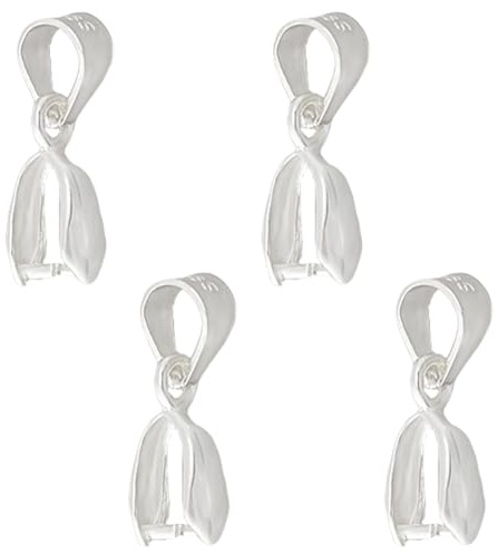 Hobbspring 4 Stück 925 Sterlingsilber Eispickel Klemmbügel Klemmclip Anhängerverschluss Halskette Armband Baumelnder Charm Halter Für DIY Schmuckherstellung