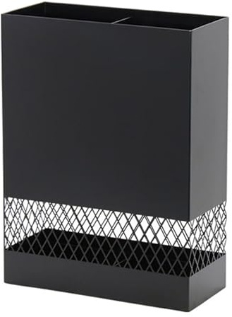 Porte-parapluie en métal de grande capacité pour entrée – Élégant porte-parapluie intérieur/extérieur – Design compact – Parfait pour la maison ou le bureau – Noir