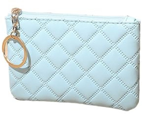 DHYUACN Münztasche Aufbewahrungstasche for Münzschlüssel, Damen-Mini-Geldbörse, Designer-Geldbörse aus kariertem Leder, kleine Geldbörse mit Reißverschluss, Vintage-Schlüsselanhänger(Color 3)