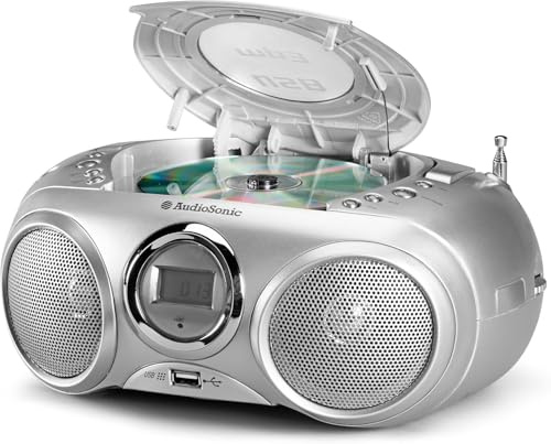AudioSonic CD-571 CD Stereoradio (MP3, USB 2.0) Silber