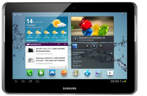Samsung Galaxy Tab 2 P5100 3G+WIFI Tablet (25,7 cm (10.1 Zoll) Display, 1GHz Prozessor, 1GB RAM, 16 GB Speicher, 3,2 Megapixel Kamera, Android) titanium-silber