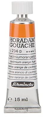Schmincke - Horadam Gouache, Kadmiumorangeton, 15 ml-Tube, 12 234 006, feinste Gouache, natürliche Deckkraft, höchst pigmentiert, farbintensiv und matt