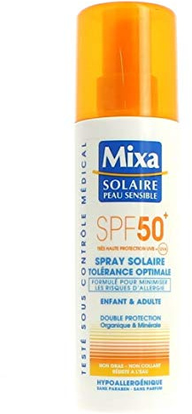 Mixa Solaire Peau Sensible - Spray Solaire Tolérance Optimale SPF 50+ - 200 ml