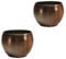 Set 2 Keramik Blumentöpfe Bali in Holzdekor Ø 13cm / H 10.5cm