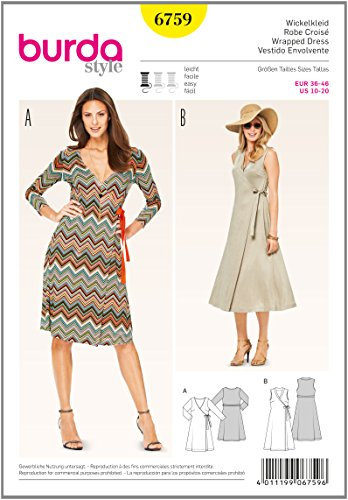 Burda Schnittmuster für Kleid, Papier, Orange, 36-46